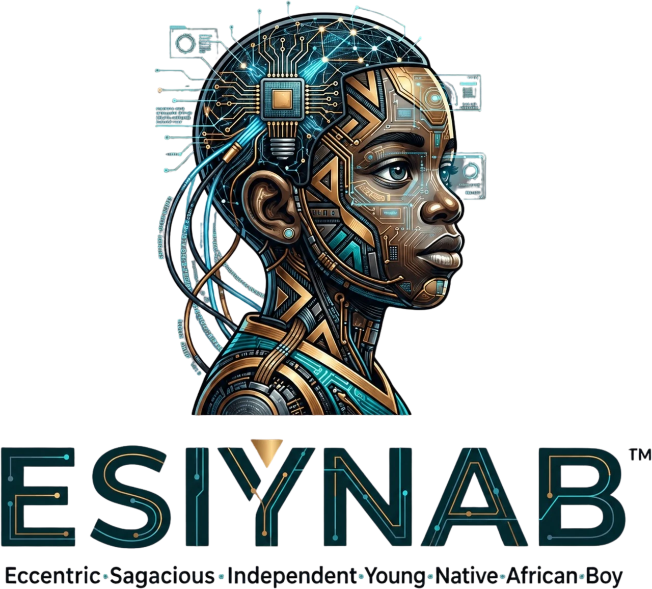 ESIYNAB logo — cybernetic African portrait above the ESIYNAB wordmark